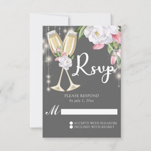 ラグジュアリーグレーシャンパンフローラ30th誕生日 出欠カード (正面)