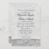 ラグジュアリーグレースノーフレークスウィンターウェディング招待状 招待状 (正面/裏面)