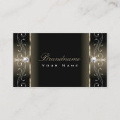 ラグジュアリーグレームブラックベージュスクワイグドジュエリーガーデファ/装飾品 名刺 (正面)