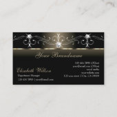ラグジュアリーグレームブラックベージュスクワイグドロゴ付き宝石 名刺 (裏面)