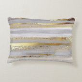 ラグジュアリーグレー金ゴールド水のカラーテクスチャ アクセントクッション (裏面)