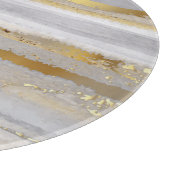 ラグジュアリーグレー金ゴールド水のカラーテクスチャ カッティングボード (角)