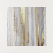 ラグジュアリーグレー金ゴールド水のカラーテクスチャ タペストリー (正面(横))