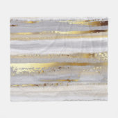 ラグジュアリーグレー金ゴールド水のカラーテクスチャ フリースブランケット (正面(横))