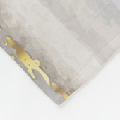 ラグジュアリーグレー金ゴールド水のカラーテクスチャ フリースブランケット (角)