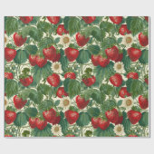 ラグジュアリーコテージーリビング：おいしいイチゴ ラッピングペーパー (フラット)