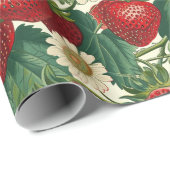 ラグジュアリーコテージーリビング：おいしいイチゴ ラッピングペーパー (ロールコーナー)