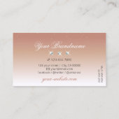 ラグジュアリーコーラルホワイトスパークルグラデーションダイヤモンドスタイリッシュ 名刺 (裏面)