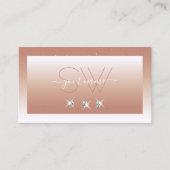 ラグジュアリーコーラルホワイトスパーグラデーションクルダイヤモンドモノグラム 名刺 (正面)