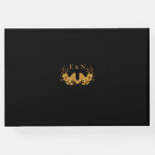 ラグジュアリーゴージャスブラック&金ゴールド結婚ズゲストブック ゲストブック (裏面)