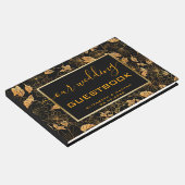 ラグジュアリーゴージャスブラック&金ゴールド結婚ズゲストブック ゲストブック (コーナー)