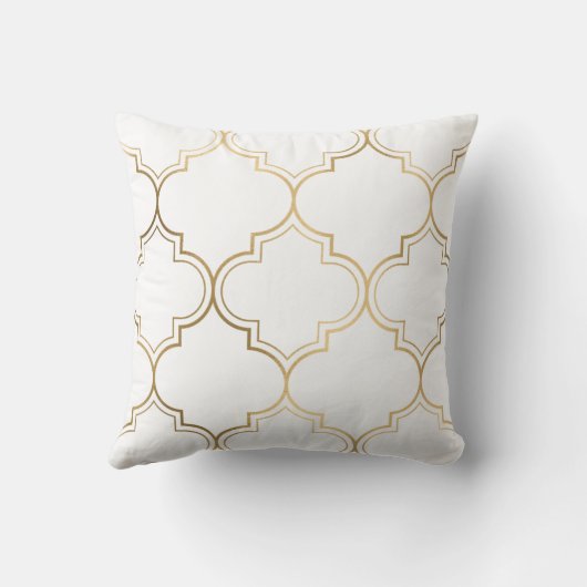 ラグジュアリーゴールデンイスラム幾何学模様モチーフ クッション (裏面)