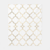 ラグジュアリーゴールデンイスラム幾何学模様モチーフ フリースブランケット (正面)