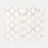 ラグジュアリーゴールデンイスラム幾何学模様モチーフ フリースブランケット (正面(横))