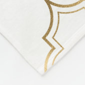 ラグジュアリーゴールデンイスラム幾何学模様モチーフ フリースブランケット (角)