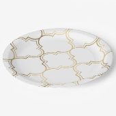 ラグジュアリーゴールデンイスラム幾何学模様モチーフ ペーパープレート (アングル)