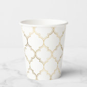 ラグジュアリーゴールデンイスラム幾何学模様モチーフ 紙コップ (裏面)