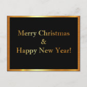 ラグジュアリーゴールデンエッジメリークリスマスカード シーズンポストカード (正面)