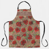 ラグジュアリーゴールデンエレガントフラワーズクラッシーカスタムチューペ エプロン (正面)