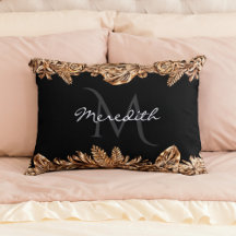 ラグジュアリーゴールデンエレガントフラワーズシッククラシーブラック