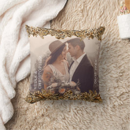 ラグジュアリーゴールデンエレガントフラワーズシッククラシーブラック クッション