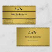 ラグジュアリーゴールデンカラーグリーティングハローメッセエレガントージ 名刺 (正面/裏面)