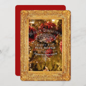 ラグジュアリーゴールデンクリスマス – 招待状カード 招待状 (正面/裏面)