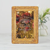 ラグジュアリーゴールデンクリスマス – 招待状カード 招待状 (スタンド正面)