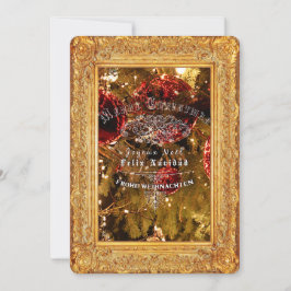 ラグジュアリーゴールデンクリスマス – 招待状カード 招待状