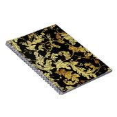 ラグジュアリーゴールデンシームレスパターン。フローラ背景 ノートブック (右側)