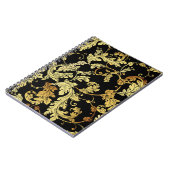 ラグジュアリーゴールデンシームレスパターン。フローラ背景 ノートブック (左側)