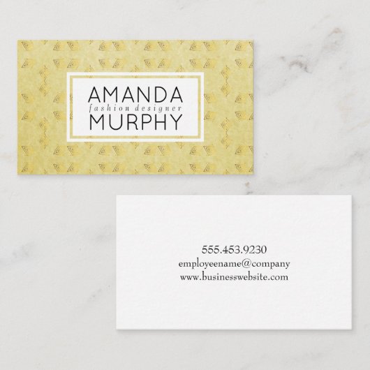 ラグジュアリーゴールデンジオメトリックパターン 名刺 (正面/裏面)