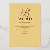 ラグジュアリーゴールデンジョイトゥザワールド引用文フォトファミリー 箔招待状 (裏面)