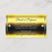 ラグジュアリーゴールデンスパークルイエロー金ゴールドグリッターダイヤモンド 名刺 (裏面)