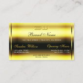 ラグジュアリーゴールデンスパークルイエロー金ゴールドグリッターモノグラム 名刺 (裏面)