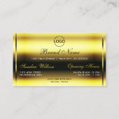 ラグジュアリーゴールデンスパークルイエロー金ゴールドグリッター追加ロゴ 名刺 (裏面)