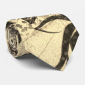 ラグジュアリーゴールデンテクスチャー飾ボタニカル ネクタイ (ロール)