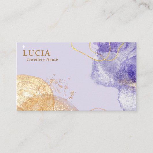 ラグジュアリーゴールデンパープルユニバースビジネスカード 名刺 (正面)