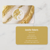 ラグジュアリーゴールデンマーブル美容師 名刺 (正面/裏面)