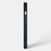 ラグジュアリーゴールデンラインダークブルー三角形の背景 iPhoneケース (左側面)