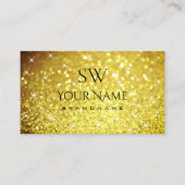 ラグジュアリーゴールデンルミナンスグリッタースターズウィズイニシャル 名刺 (正面)