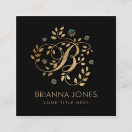 ラグジュアリーゴールデン書道モノグラム（B字） スクエア名刺