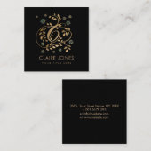 ラグジュアリーゴールデン書道モノグラム（C字） スクエア名刺 (正面/裏面)