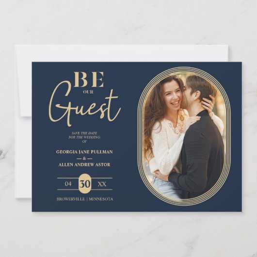 ラグジュアリーゴールデン魅力的オーバルフレーム結婚フォト (正面)