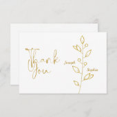 ラグジュアリーゴールデン&葉金ゴールドズ結婚 サンキューカード (正面/裏面)