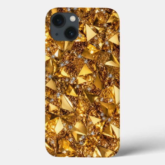ラグジュアリーゴールドクリスタルiPhone 13 アートケースデザイン Case-Mate iPhoneケース (裏面)