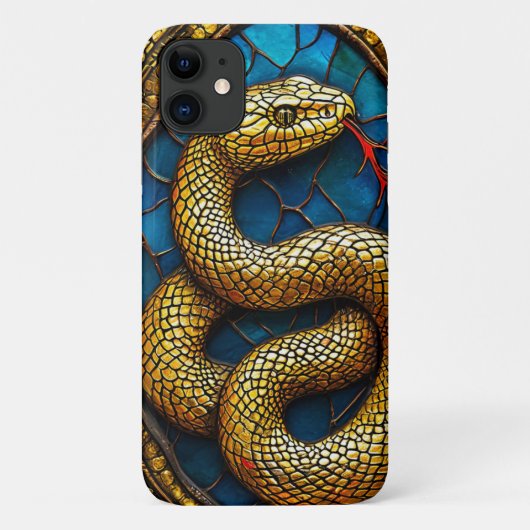 ラグジュアリーゴールドスネークのエキゾチックアニマ Case-Mate iPhoneケース (裏面)