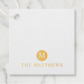 ラグジュアリーゴールドパーソナライズされたフォイルモノグラムと名前 フェイバータグ (正面)