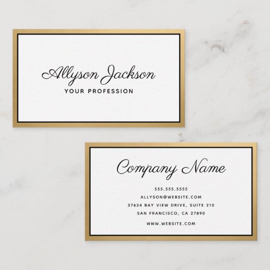 ラグジュアリーゴールドフォイルスクリプト 名刺 (正面/裏面)