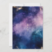 ラグジュアリーゴールドフォイルスターリーナイト結婚ズ 招待状 (裏面)